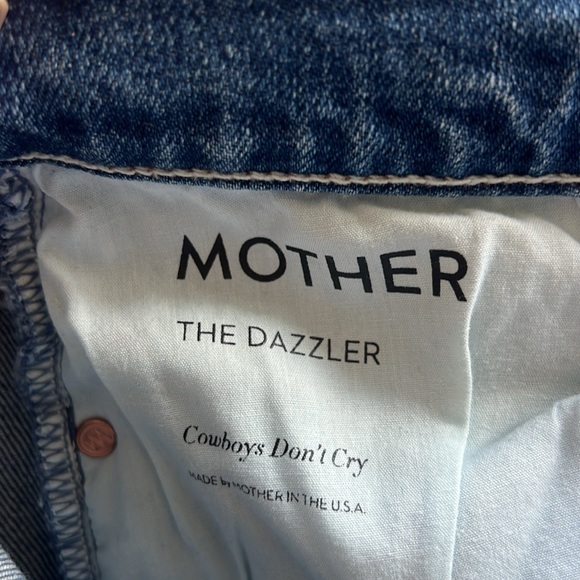 MOTHER THE DAZZLER “cowboys don’t cry” wash DENIM BLUE JEANS SIZE 29 - Picture 9 of 15